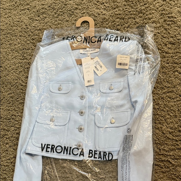 Veronica Beard Jackets & Blazers - Veronica Beard Sky Blue Cropped Jacket